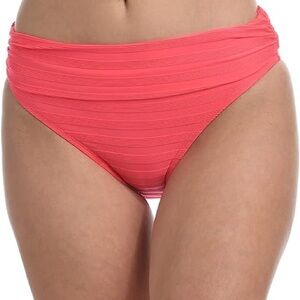 LA BLANCA women’s coral shirred textured banded bikini swim bottom size 6 NWT